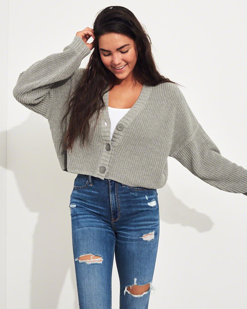 Hollister cropped outlet cardigan